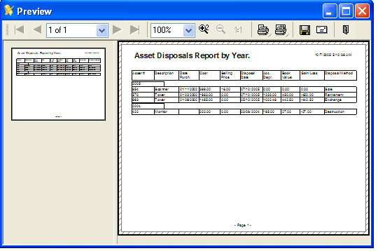 Generate Asset Disposal Reports